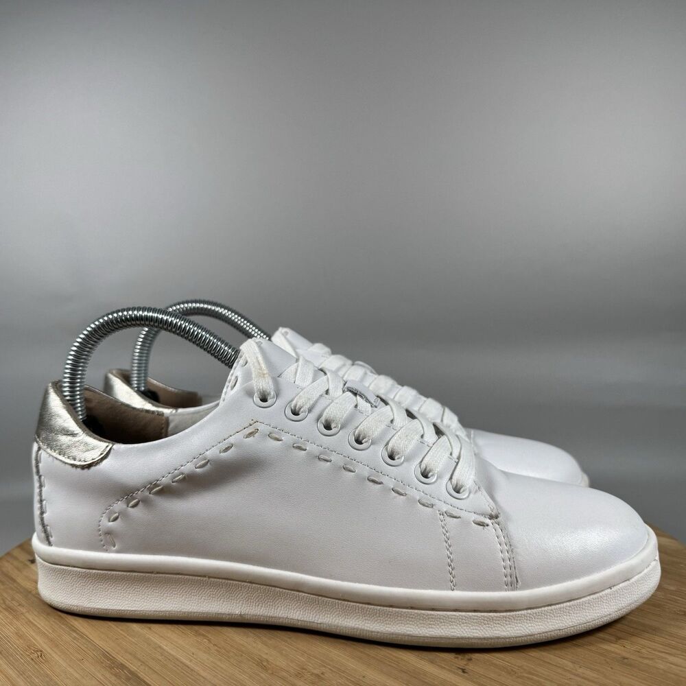 Jack Rogers White Leather Lace Up Low Top Sneakers Size 8 Rory Classic
